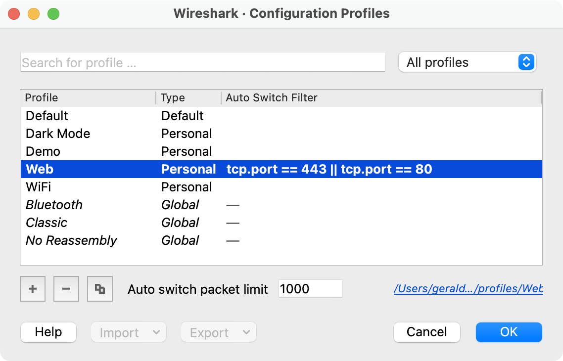 Automatic profile switching